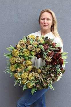 Dubajska Czekolada, wianek dekoracyjny nagrobny, śr.57cm