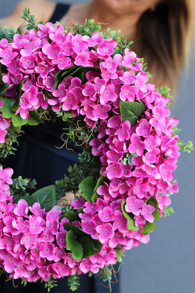 Pink Paradise, różowy wianek dekoracyjny,śr.43cm