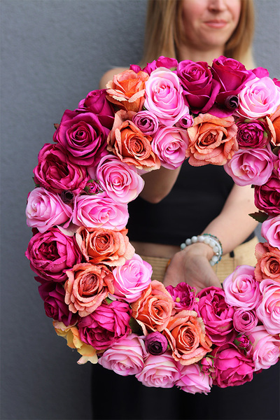 Morello Rose bogaty wianek na drzwi,