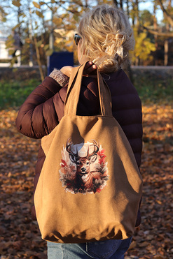 OD RĘKI Xmas Style, świąteczna torba zakupowa, renifer, wym.39x28x13cm 