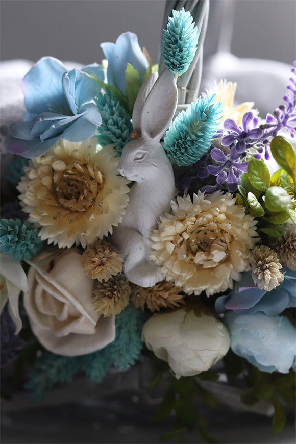 Ocean 2, dekorowany koszyczek wielkanocny z serwetką