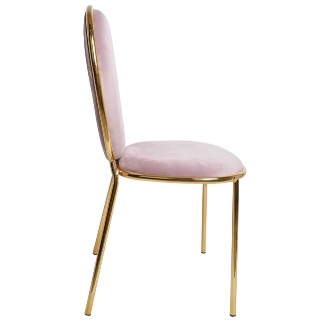 Prenolia, krzesło z welurowym obiciem, różowe, wym.44x51x92cm