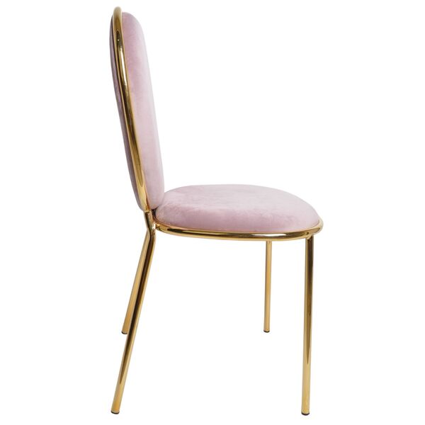 Prenolia, krzesło z welurowym obiciem, różowe, wym.44x51x92cm