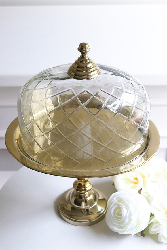 Lux Villa Gold Sweetie, patera na nodze z kloszem