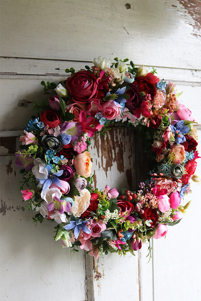 Kontessa Eukalipti 2, kolorowy wianek na drzwi, śr.40cm