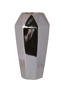Tusco, ceramiczny wazon, srebrny, wym.11.5x11.5x23.5cm