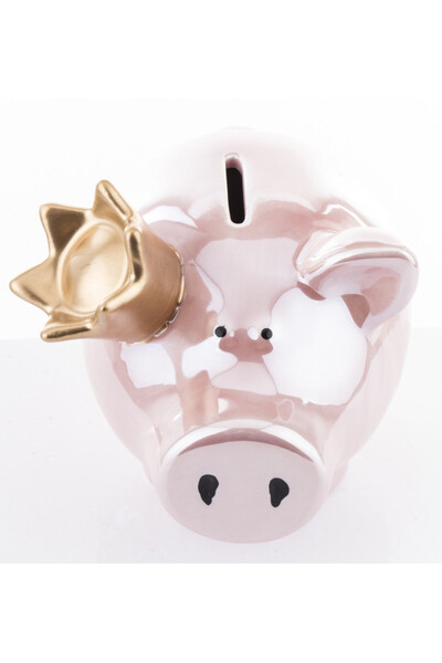 Princess Pink, świnka skarbonka w koronie, różowa