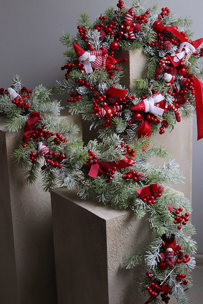 Wśród Skrzatów, świąteczny wianek dekoracyjny