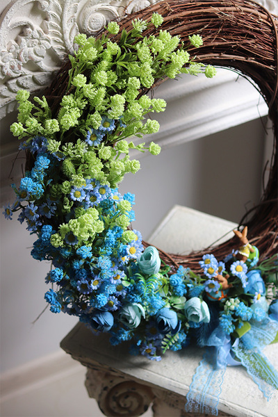 Zające w Błękicie, wielkanocny wianek dekoracyjny