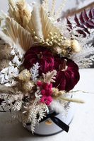 Velurowa Dynia Purple, jesienny flowerbox z suszem