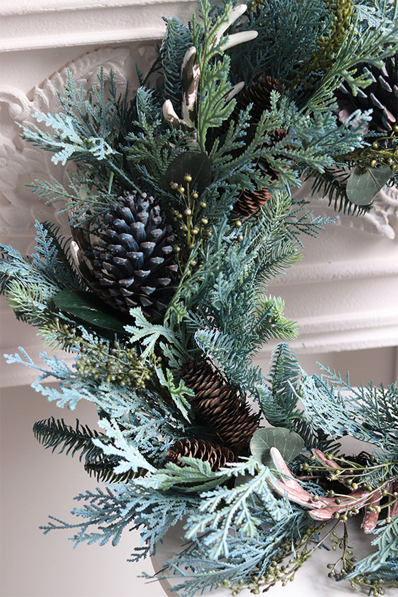 Poroże Blue, wianek ozdobny stroik dekoracyjny