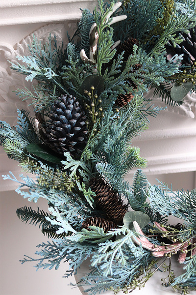 Poroże Blue, wianek ozdobny stroik dekoracyjny