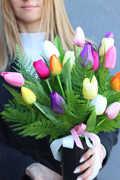 Tulipany Kolorowe, komplet dekoracji nagrobnych