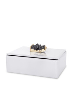 Agat White C, szklane puzderko szkatułka, wym.8.5x16x12cm