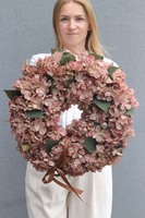 Jesienne Hortensje, wianek na drzwi z hortensji