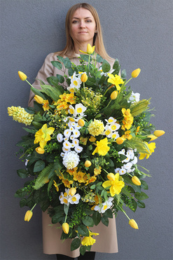 Amira XXL, wiosenna wiązanka nagrobna, dł.80cm 