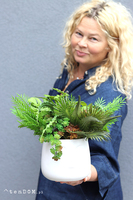 Green Face, zielona kompozycja w donicy z twarzą