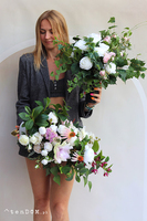 Tęsknota, bukiet nagrobny we wkładzie, wys.60cm