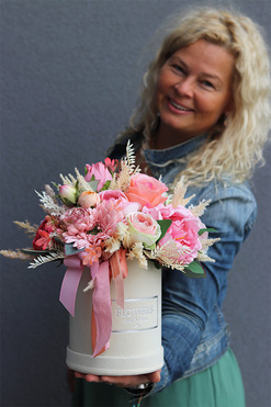 flowerbox Różowa Poświata, wys.35cm 