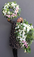 duża wiązanka nagrobna z orchideą, Ydeal, dł.116cm