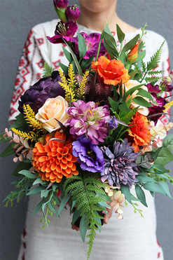 Jesienna Relisa, bukiet nagrobny we wkładzie, dł.60cm