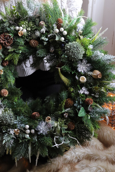 Zimowy Las, zimowy wianek na drzwi