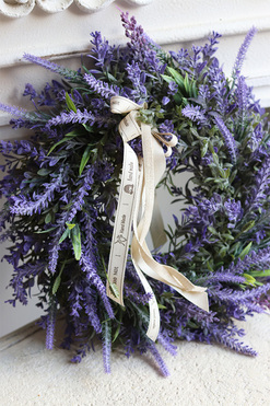 Lawendiana, wianek z lawendą i wrzosem, śr.33cm