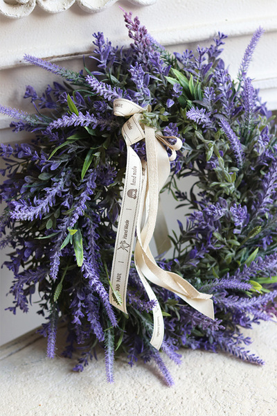 Lawendiana, wianek z lawendą i wrzosem