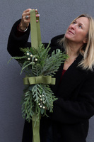 Green Christmas Door Mini, zawieszka świąteczna na drzwi dwustronna