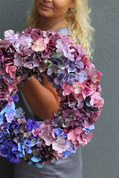 Hortensja Dekori 2, wysokiej jakości wianek z hortensjami, śr.43cm