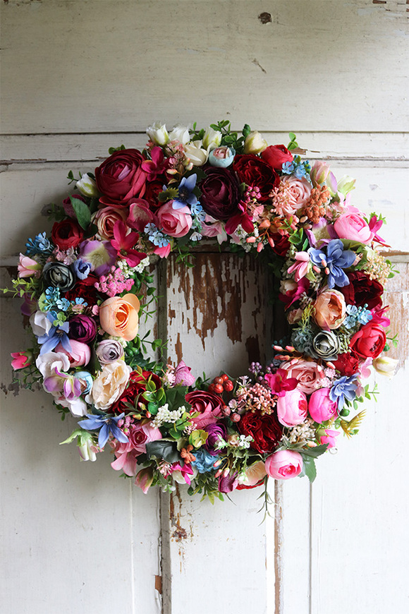 Kontessa Eukalipti 2, kolorowy wianek na drzwi, śr.40cm