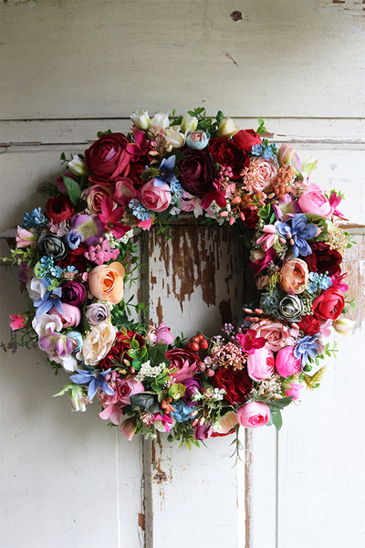 Kontessa Eukalipti 2, kolorowy wianek na drzwi, śr.40cm