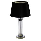 Tubo, lampa stołowa, abażur czarno-srebrny stożek, wys.64cm 