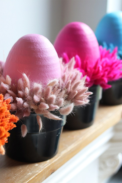 Kolorowe Jaja, stroik wielkanocny z suszem