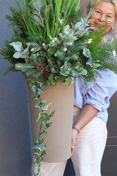 Lunedia, zielona kompozycja z trawami