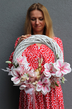 Magnolia Style, wielkanocny wianek z zajączkiem, rozp.45cm