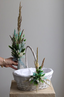 Tradycja z Klasą, komplet dekoracji wielkanocnych. koszyczek & palemka, wys.30/60cm 