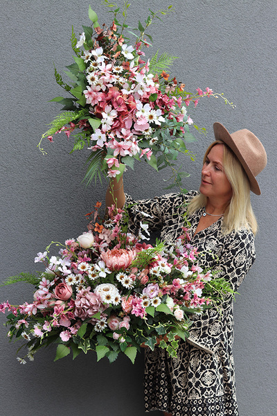 leodore, komplet dekoracji nagrobnych, bukiet + wiązanka