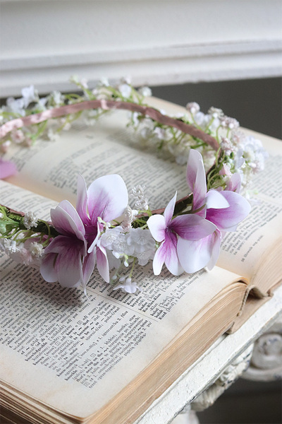 Magnolia Delicate, komunijny wianek na głowę