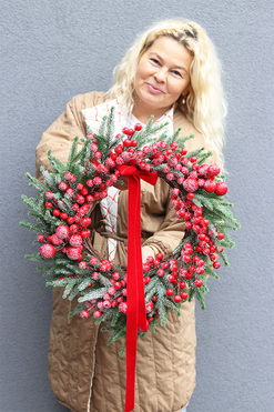 OD RĘKI Mroźne Jagody, świąteczny wianek dekoracyjny, śr.47cm 