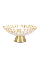 Emia, szklana patera dekoracyjna na nodze, wym.11x25x25cm