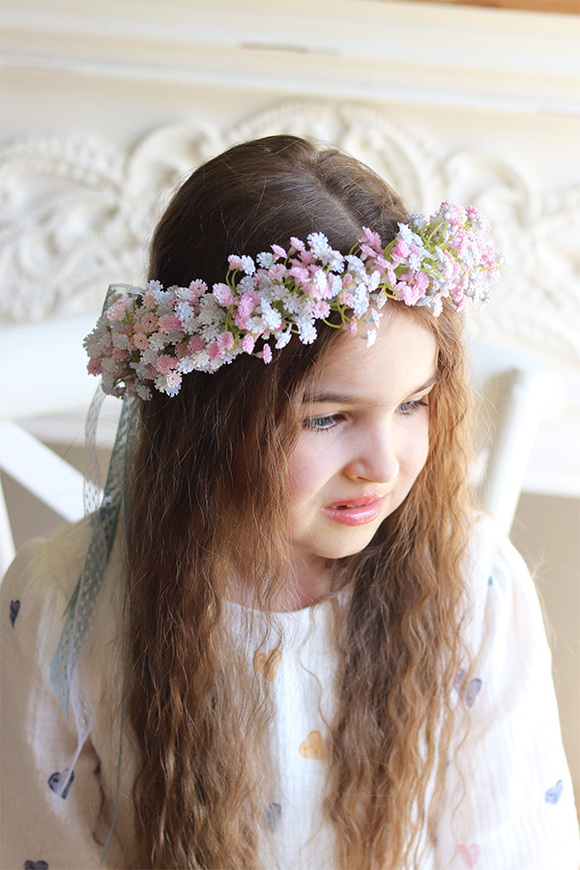 Kaszka Colors, komunijny kwiatowy wianek na głowę, rozmiar uniwersalny