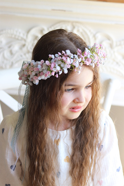 Kaszka Colors, komunijny kwiatowy wianek na głowę, rozmiar uniwersalny