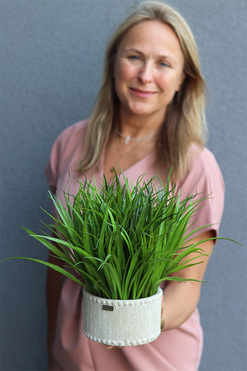 Delina Cremona, kompozycja ze sztucznych traw (owies), wys.38cm