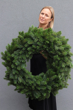 Zielona Igła, ogromny zielony wianek świąteczny XXL, śr.80cm