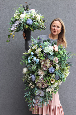 Bluebella, komplet dekoracji nagrobnych, wiązanka + bukiet