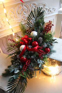 Winter Time Reditte, świąteczna wiązanka nagrobna, dł.97cm