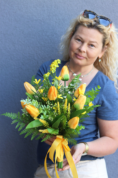 Żółta Energia New, komplet dekoracji nagrobnych