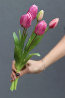 Aprile, bukiet tulipanów silikonowych, różowe