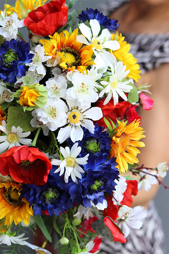 Czerwiec w Pełni, kompozycja ze słonecznikami, wym.27x42cm